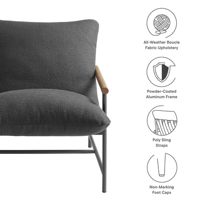 Modway - Raya Outdoor Patio Boucle Sling Lounge Chair by Modway  Outdoor Furniture Sofa Sectionals Gray - EEI-7118-CHA