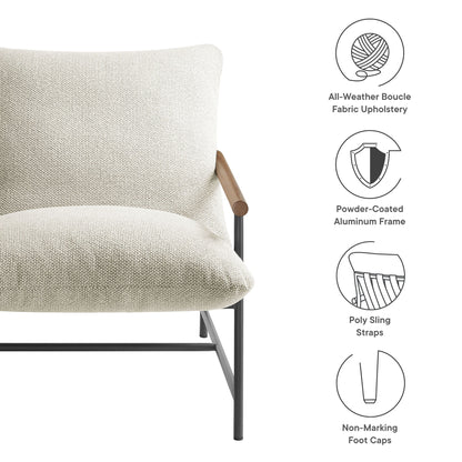 Modway - Raya Outdoor Patio Boucle Sling Lounge Chair by Modway  Outdoor Furniture Sofa Sectionals Ivory - EEI-7118-IVO