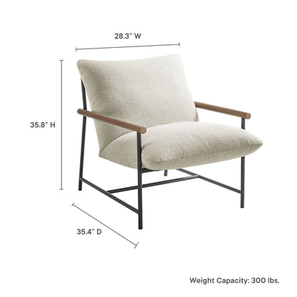 Modway - Raya Outdoor Patio Boucle Sling Lounge Chair by Modway  Outdoor Furniture Sofa Sectionals Ivory - EEI-7118-IVO