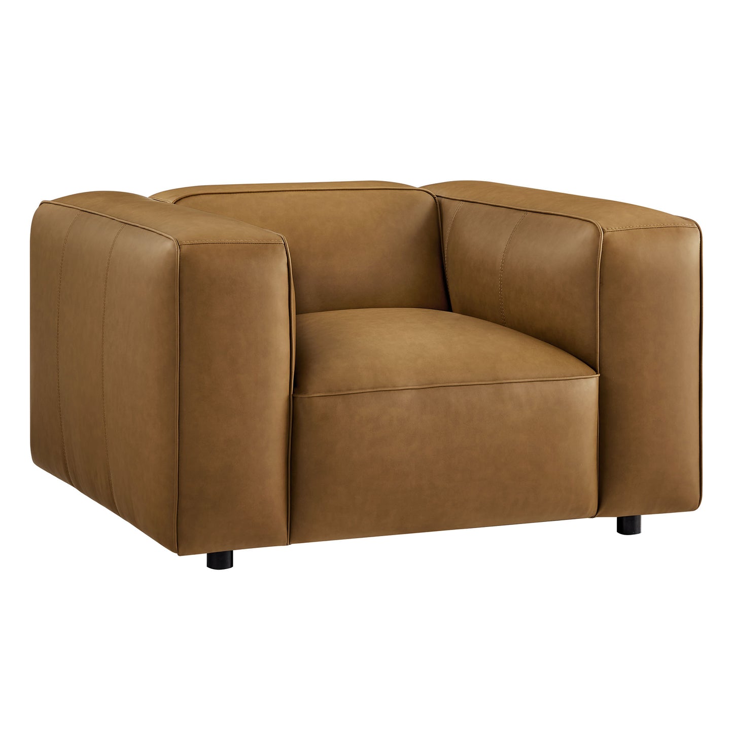 Modway - Auren Upholstered Vegan Leather Modular Armchair by Modway  Living Room Sofas and Armchairs Brown - EEI-7120-CAM
