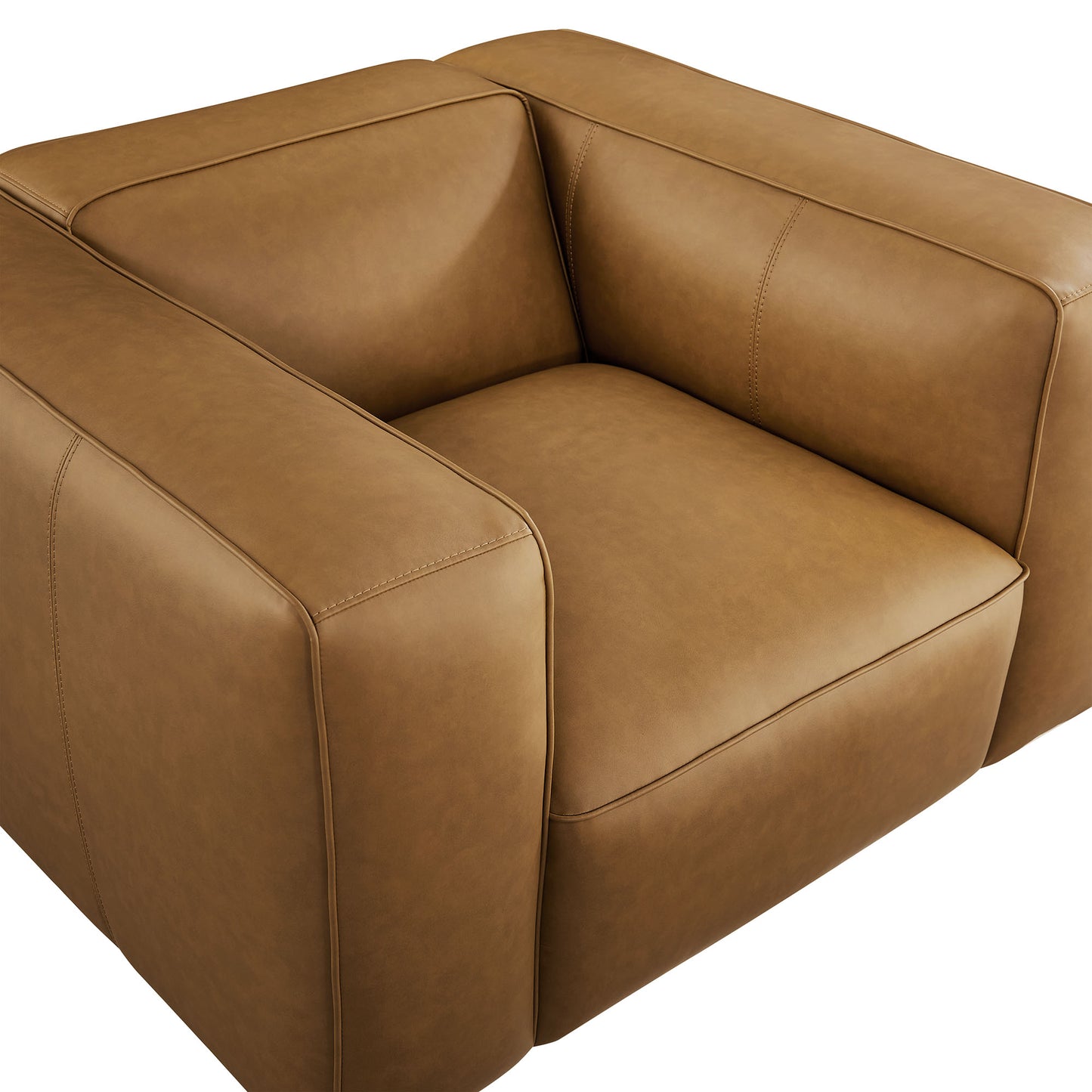 Modway - Auren Upholstered Vegan Leather Modular Armchair by Modway  Living Room Sofas and Armchairs Brown - EEI-7120-CAM