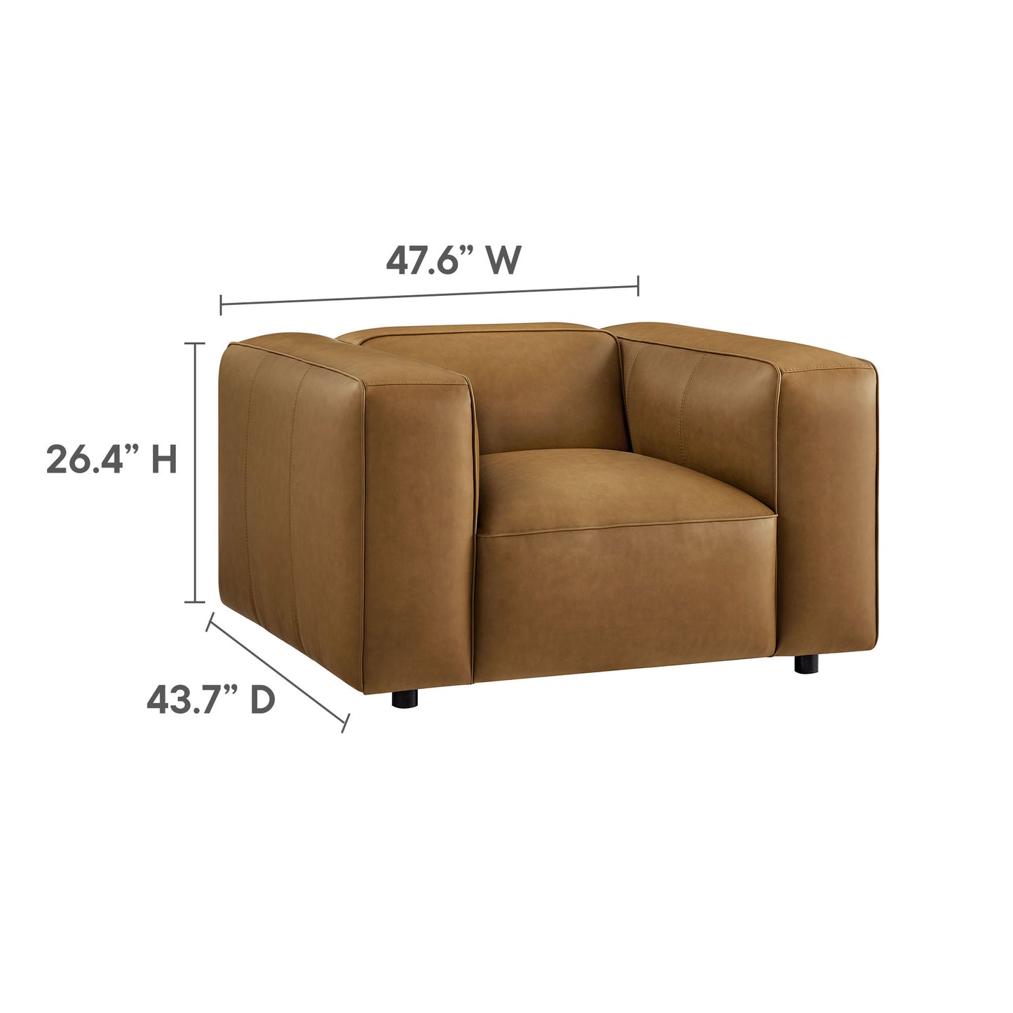 Modway - Auren Upholstered Vegan Leather Modular Armchair by Modway  Living Room Sofas and Armchairs Brown - EEI-7120-CAM