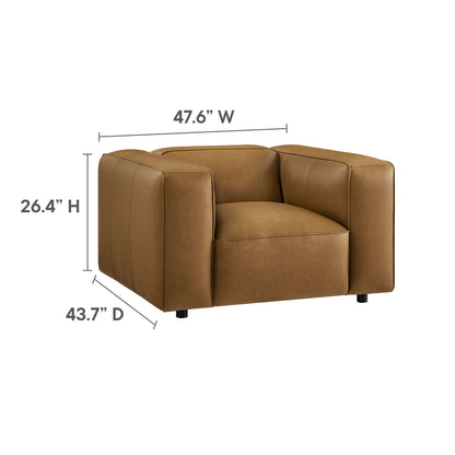 Modway - Auren Upholstered Vegan Leather Modular Armchair by Modway  Living Room Sofas and Armchairs Brown - EEI-7120-CAM