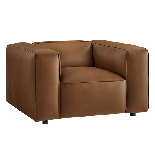 Modway - Auren Upholstered Vegan Leather Modular Armchair by Modway  Living Room Sofas and Armchairs Brown - EEI-7120-COF