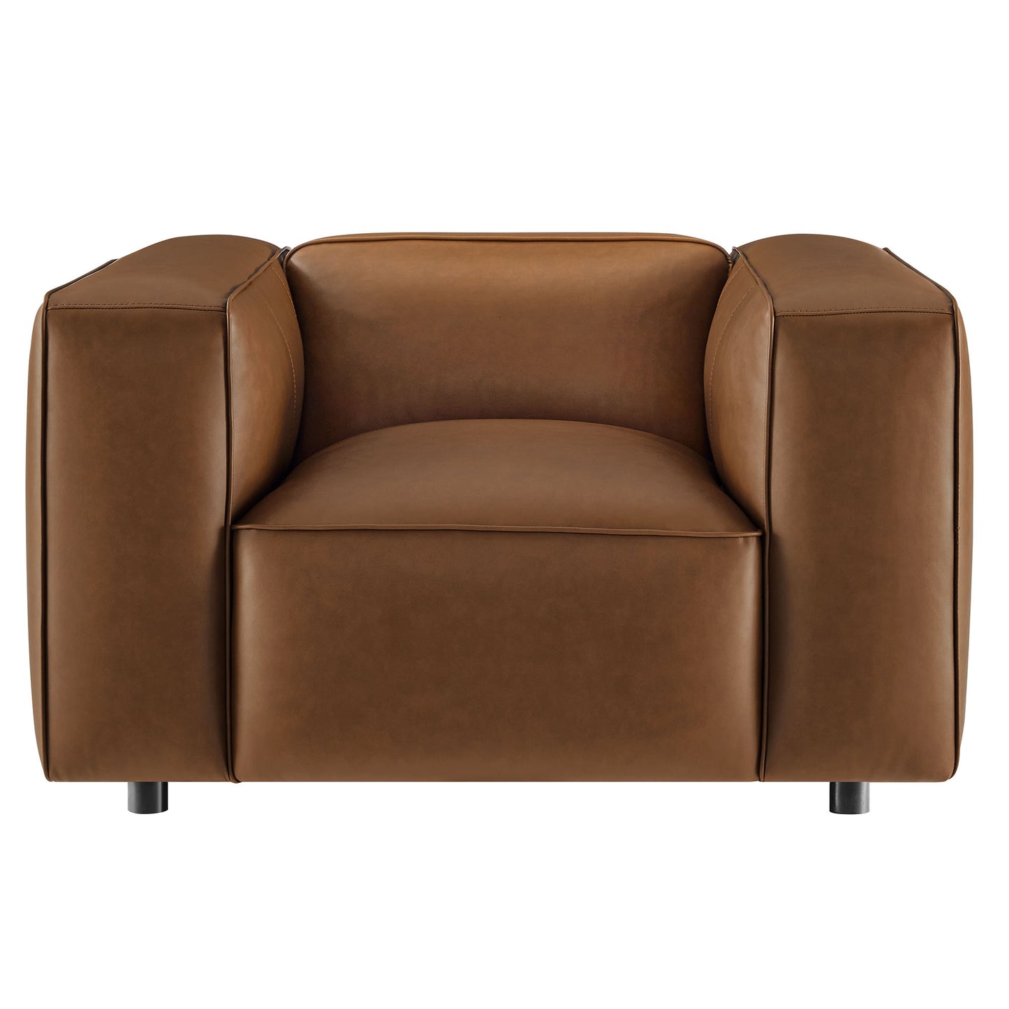 Modway - Auren Upholstered Vegan Leather Modular Armchair by Modway  Living Room Sofas and Armchairs Brown - EEI-7120-COF