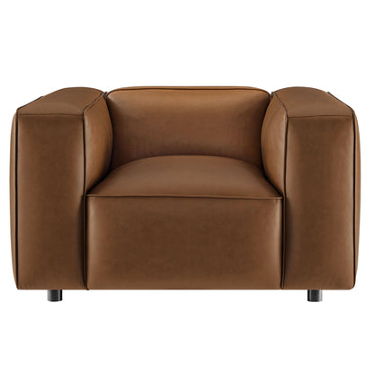 Modway - Auren Upholstered Vegan Leather Modular Armchair by Modway  Living Room Sofas and Armchairs Brown - EEI-7120-COF