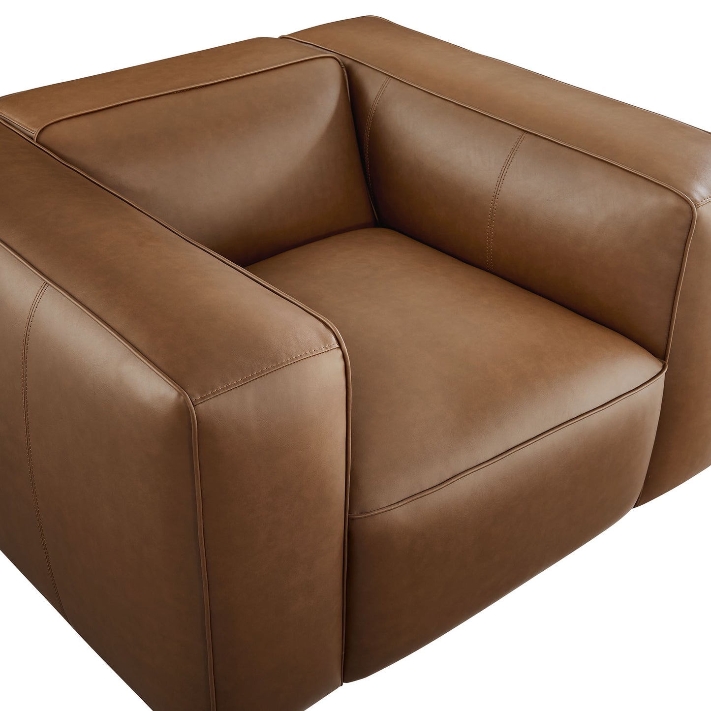 Modway - Auren Upholstered Vegan Leather Modular Armchair by Modway  Living Room Sofas and Armchairs Brown - EEI-7120-COF