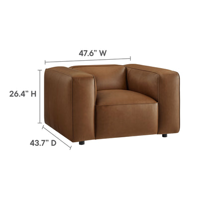 Modway - Auren Upholstered Vegan Leather Modular Armchair by Modway  Living Room Sofas and Armchairs Brown - EEI-7120-COF