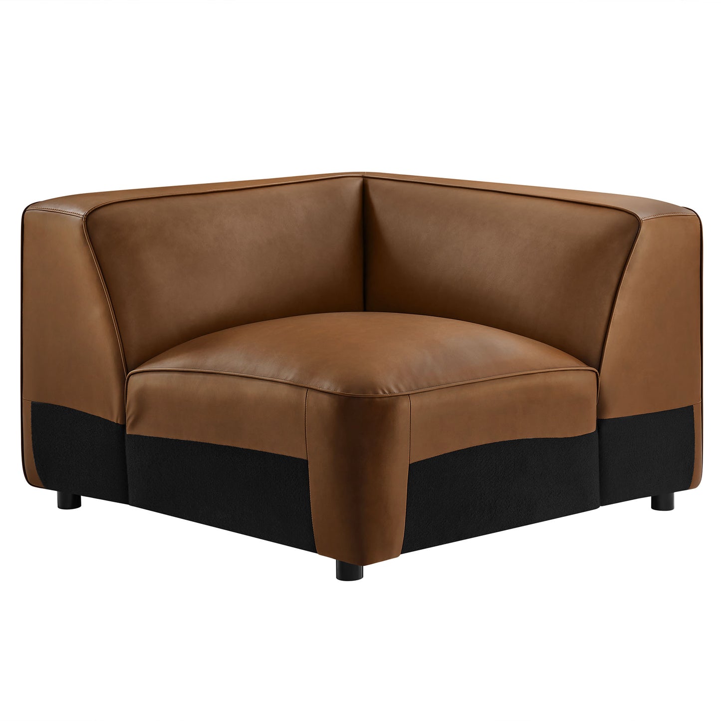Modway - Auren Upholstered Vegan Leather Modular Corner Chair by Modway  Living Room Sofas and Armchairs Brown - EEI-7123-COF