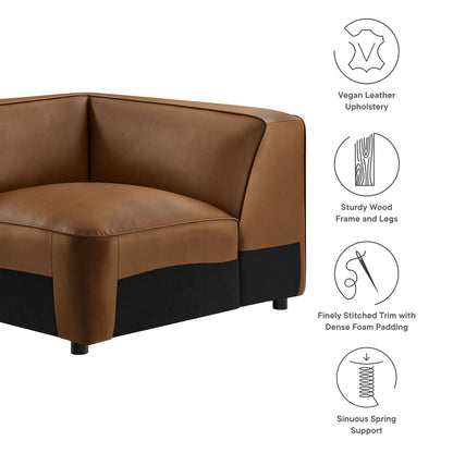 Modway - Auren Upholstered Vegan Leather Modular Corner Chair by Modway  Living Room Sofas and Armchairs Brown - EEI-7123-COF