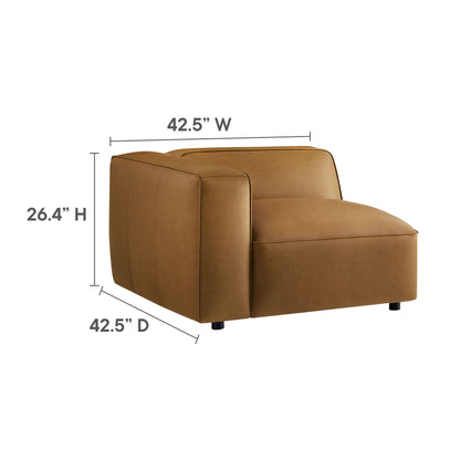 Modway - Auren Upholstered Vegan Leather Modular Left Armchair by Modway  Living Room Sofas and Armchairs Brown - EEI-7124-CAM