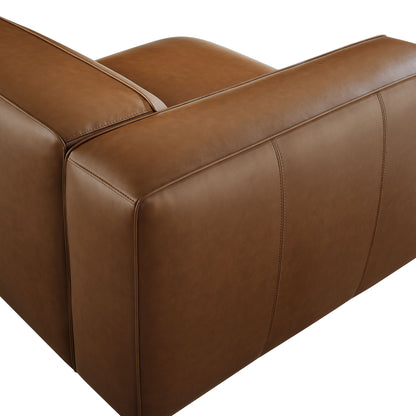 Modway - Auren Upholstered Vegan Leather Modular Left Armchair by Modway  Living Room Sofas and Armchairs Brown - EEI-7124-COF
