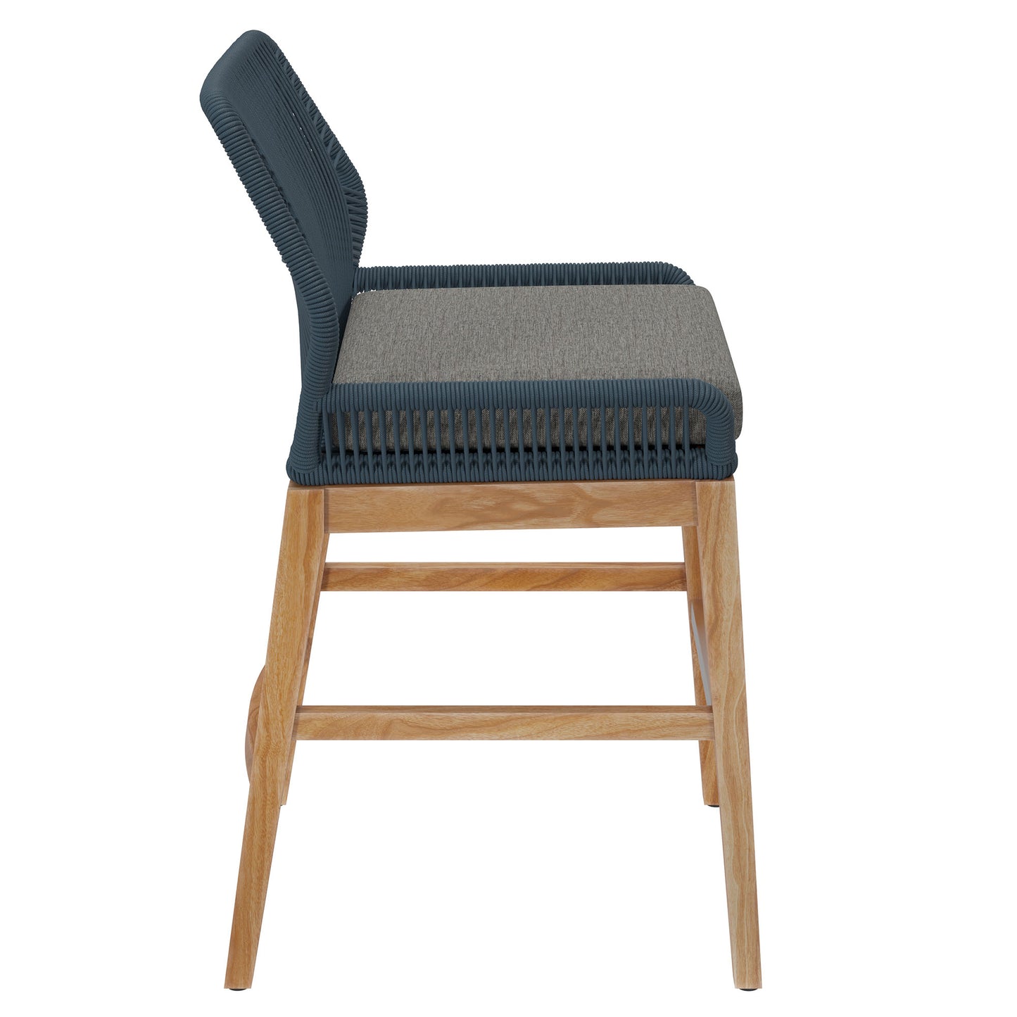 Modway - Wellspring Outdoor Patio Teak and Rope Counter Stool by Modway  Outdoor Furniture Bar and Dining Blue - EEI-7126-BLU-GPH