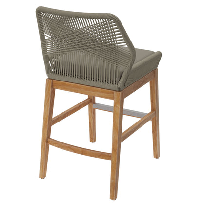 Modway - Wellspring Outdoor Patio Teak and Rope Counter Stool by Modway  Outdoor Furniture Bar and Dining Gray - EEI-7126-LGR-GRG