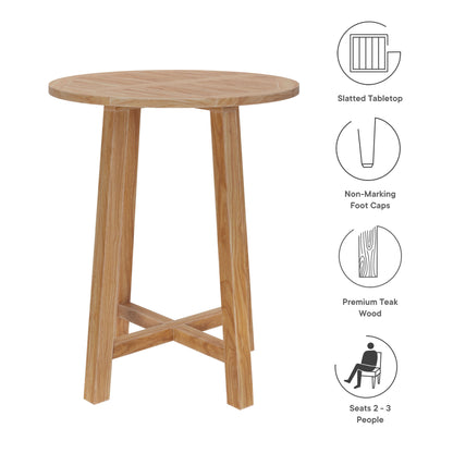 Modway - Wellspring 36" Outdoor Patio Teak Wood Bar Table by Modway  Outdoor Furniture Bar and Dining Brown - EEI-7127-NAT