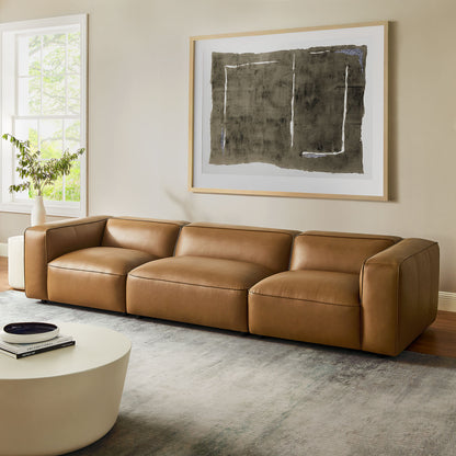 Modway - Auren 3-Piece Upholstered Vegan Leather Modular Sofa by Modway  Living Room Sofas and Armchairs Brown - EEI-7132-CAM