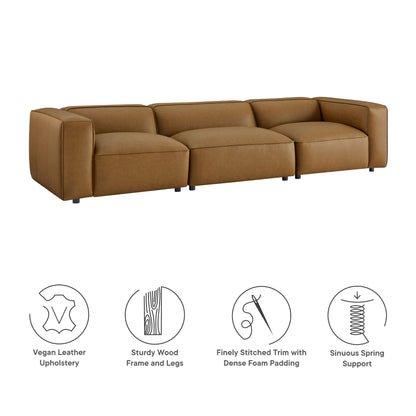 Modway - Auren 3-Piece Upholstered Vegan Leather Modular Sofa by Modway  Living Room Sofas and Armchairs Brown - EEI-7132-CAM