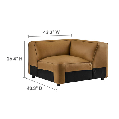 Modway - Auren 5-Piece Upholstered Armless L-Shaped Vegan Leather Modular Sofa by Modway  Living Room Sofas and Armchairs Brown - EEI-7133-CAM