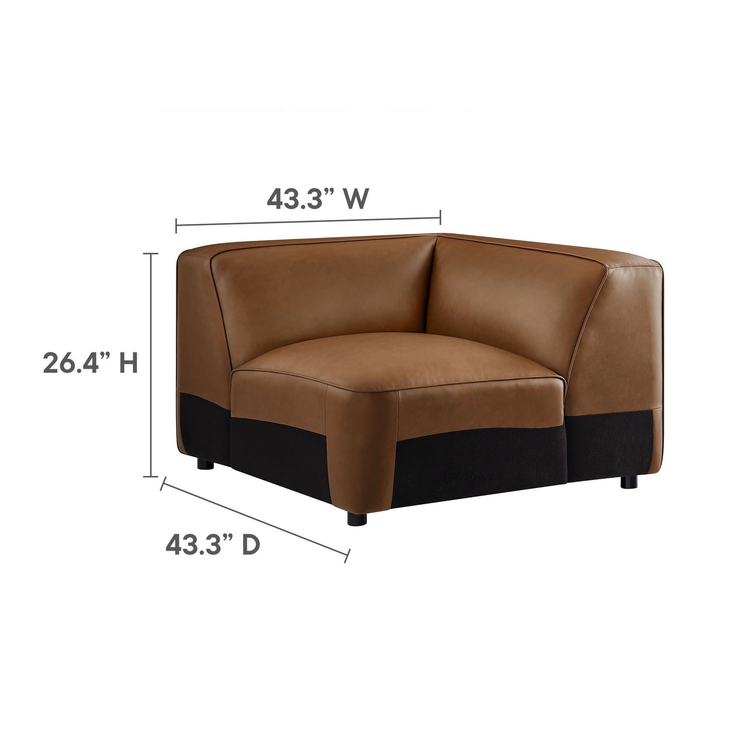 Modway - Auren 5-Piece Upholstered Armless L-Shaped Vegan Leather Modular Sofa by Modway  Living Room Sofas and Armchairs Brown - EEI-7133-COF