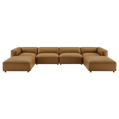 Modway - Auren 6-Piece Upholstered Vegan Leather Modular Sofa by Modway  Living Room Sofas and Armchairs Brown - EEI-7134-CAM