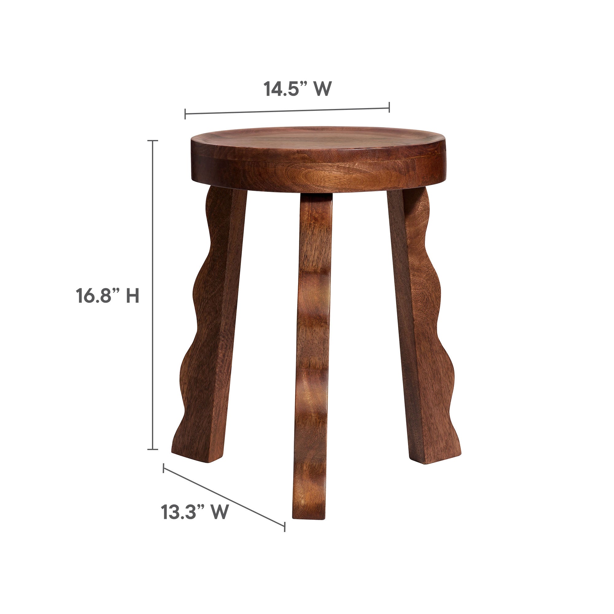 Sorrel Carved Wood Stool - Thumbnail 4