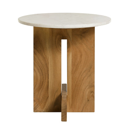 Modway - Tarin Acacia Wood and Marble Side Table by Modway  Living Room Tables Brown - EEI-7141-NAT