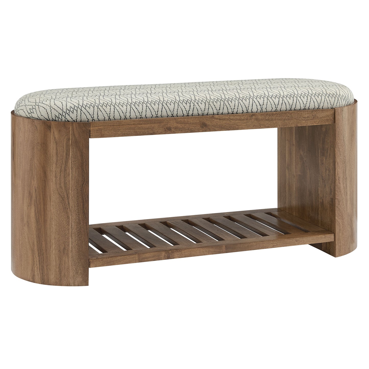 Modway - Ashby 45" Geometric Upholstered Bench by Modway  Living Room Benches and Stools Brown - EEI-7142-NAT-GEO