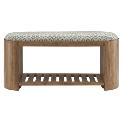 Modway - Ashby 45" Geometric Upholstered Bench by Modway  Living Room Benches and Stools Brown - EEI-7142-NAT-GEO
