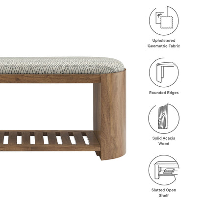 Modway - Ashby 45" Geometric Upholstered Bench by Modway  Living Room Benches and Stools Brown - EEI-7142-NAT-GEO
