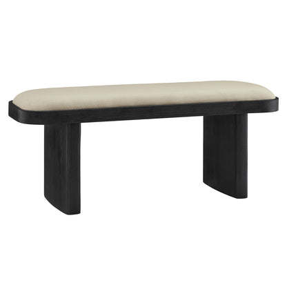 Modway - Iver 43" Upholstered Wood Accent Bench by Modway  Living Room Benches and Stools Gray - EEI-7143-BLK-FLX
