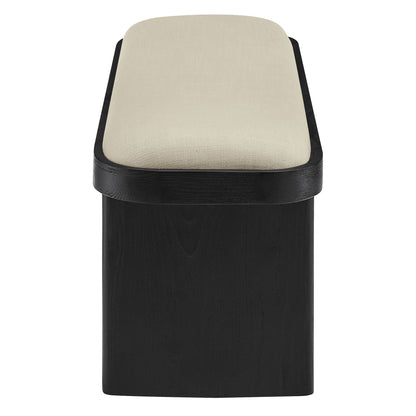 Modway - Iver 43" Upholstered Wood Accent Bench by Modway  Living Room Benches and Stools Gray - EEI-7143-BLK-FLX