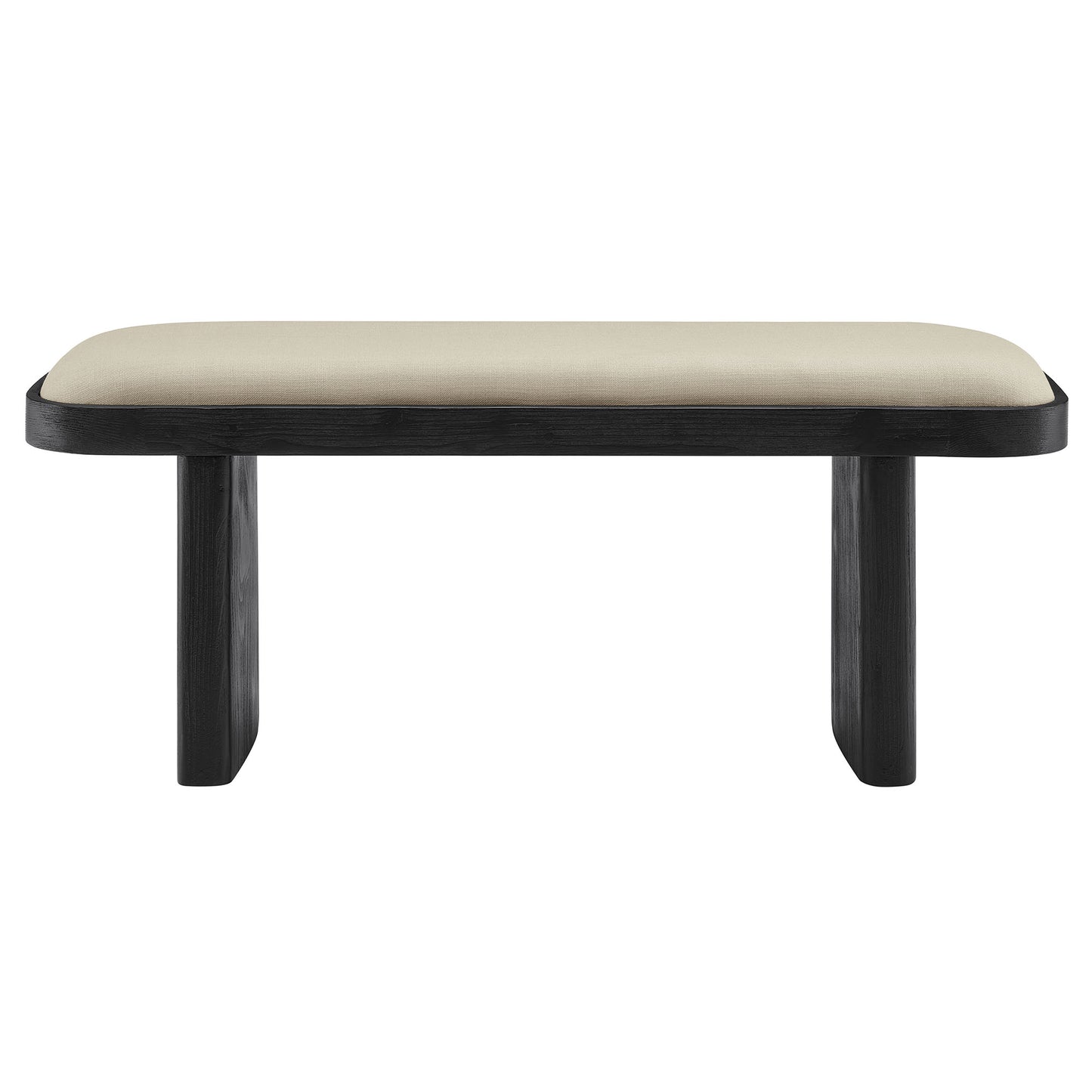 Modway - Iver 43" Upholstered Wood Accent Bench by Modway  Living Room Benches and Stools Gray - EEI-7143-BLK-FLX