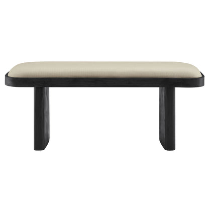 Modway - Iver 43" Upholstered Wood Accent Bench by Modway  Living Room Benches and Stools Gray - EEI-7143-BLK-FLX