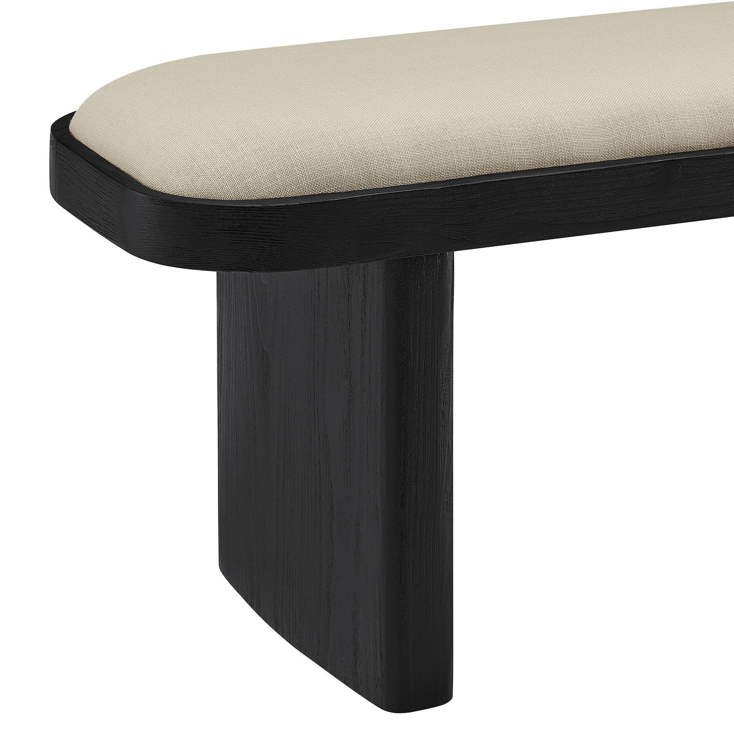 Modway - Iver 43" Upholstered Wood Accent Bench by Modway  Living Room Benches and Stools Gray - EEI-7143-BLK-FLX