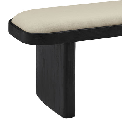 Modway - Iver 43" Upholstered Wood Accent Bench by Modway  Living Room Benches and Stools Gray - EEI-7143-BLK-FLX