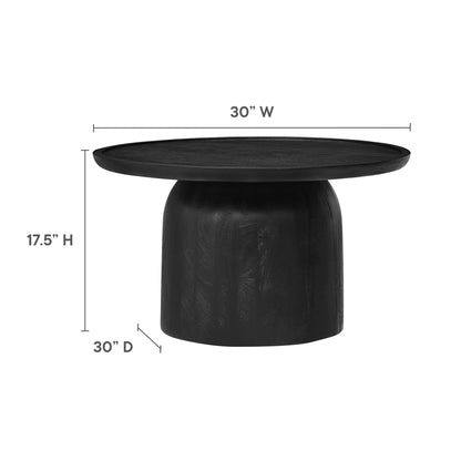 Modway - Holloway 30" Round Wood Coffee Table by Modway  Living Room Tables Black - EEI-7144-BLK