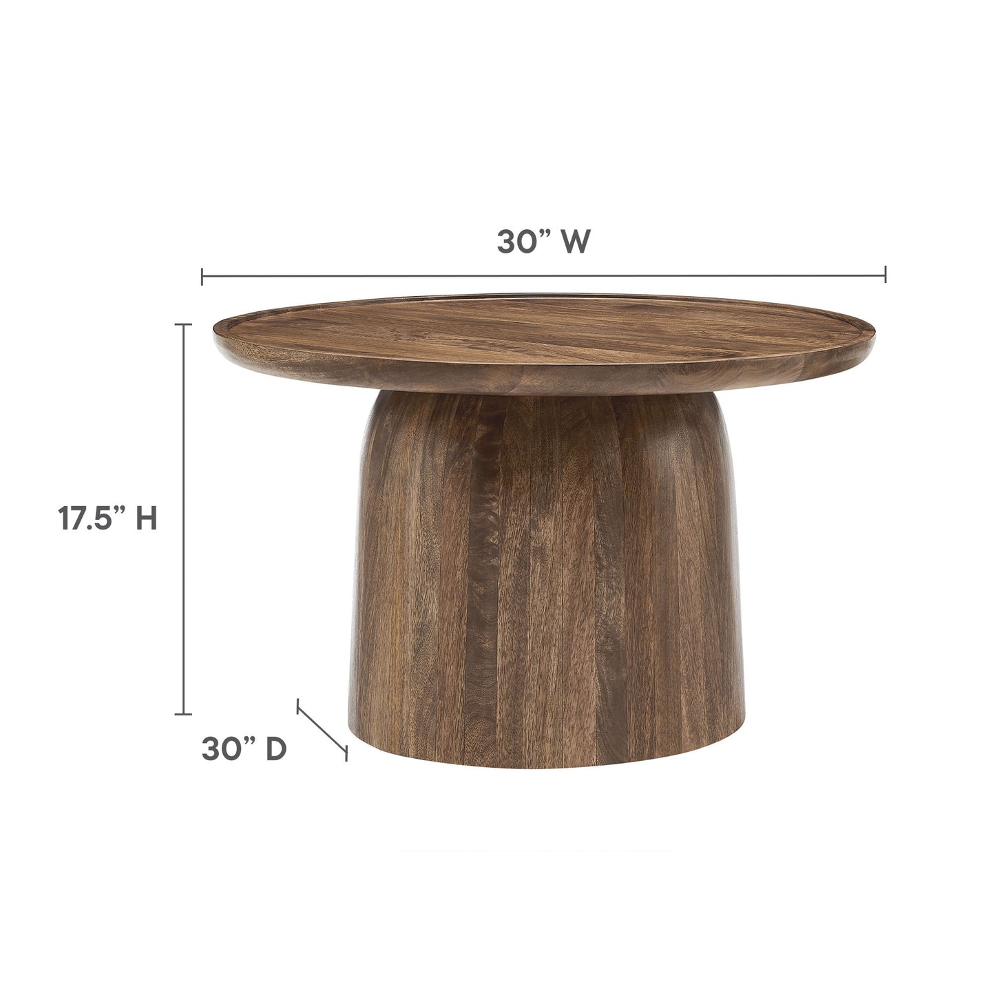 Modway - Holloway 30" Round Wood Coffee Table by Modway  Living Room Tables Brown - EEI-7144-WAL