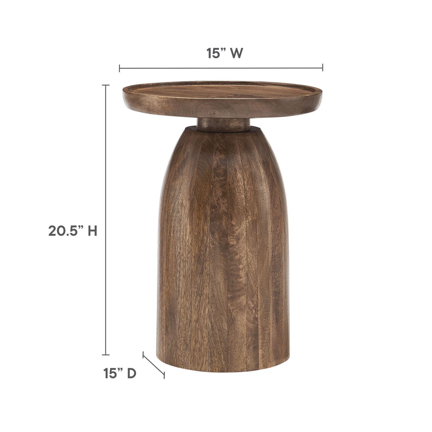 Modway - Holloway Round Wood Side Table by Modway  Living Room Tables Brown - EEI-7145-WAL
