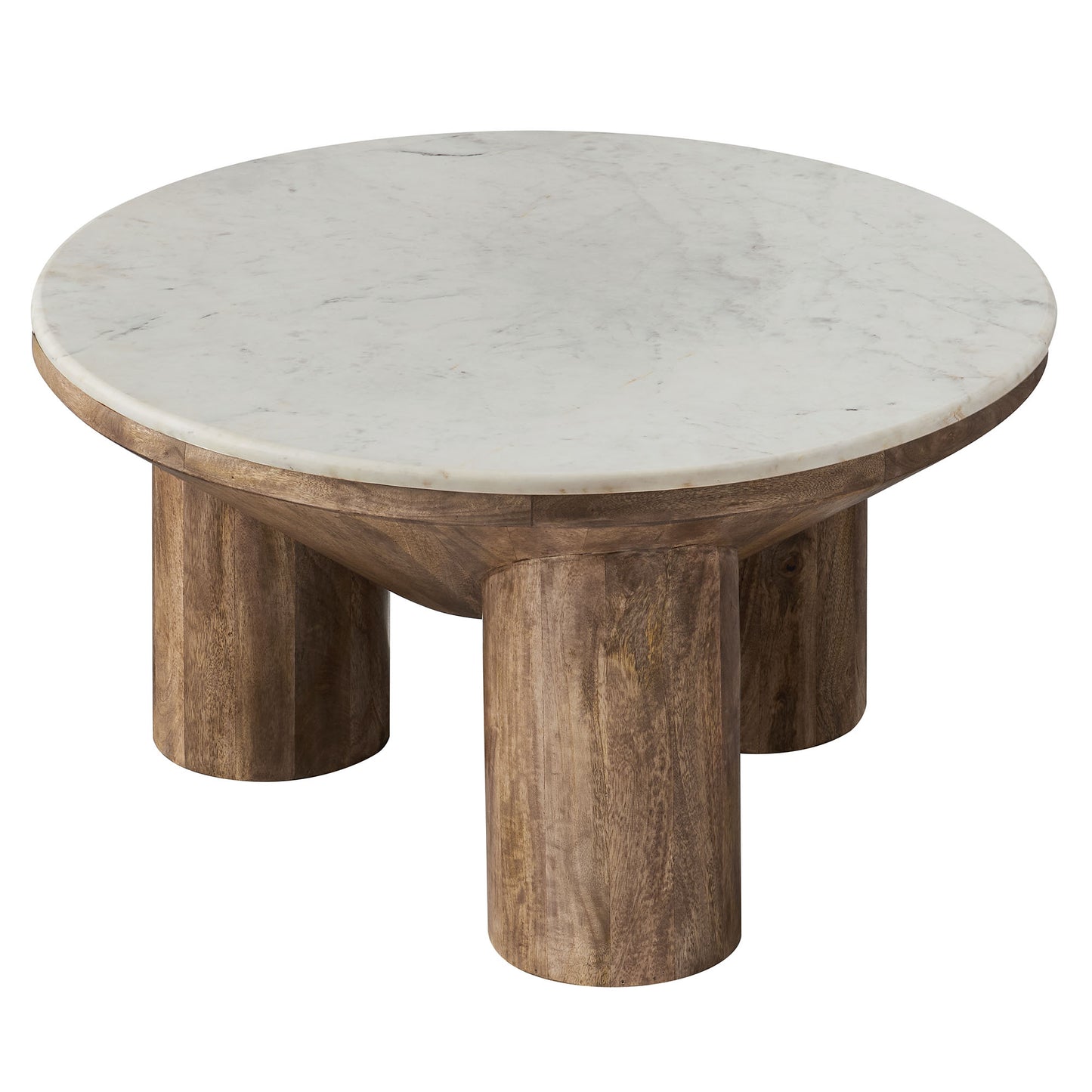 Modway - Ellison 33" Round Wood Coffee Table With Marble Top by Modway  Living Room Tables Brown - EEI-7146-WAL