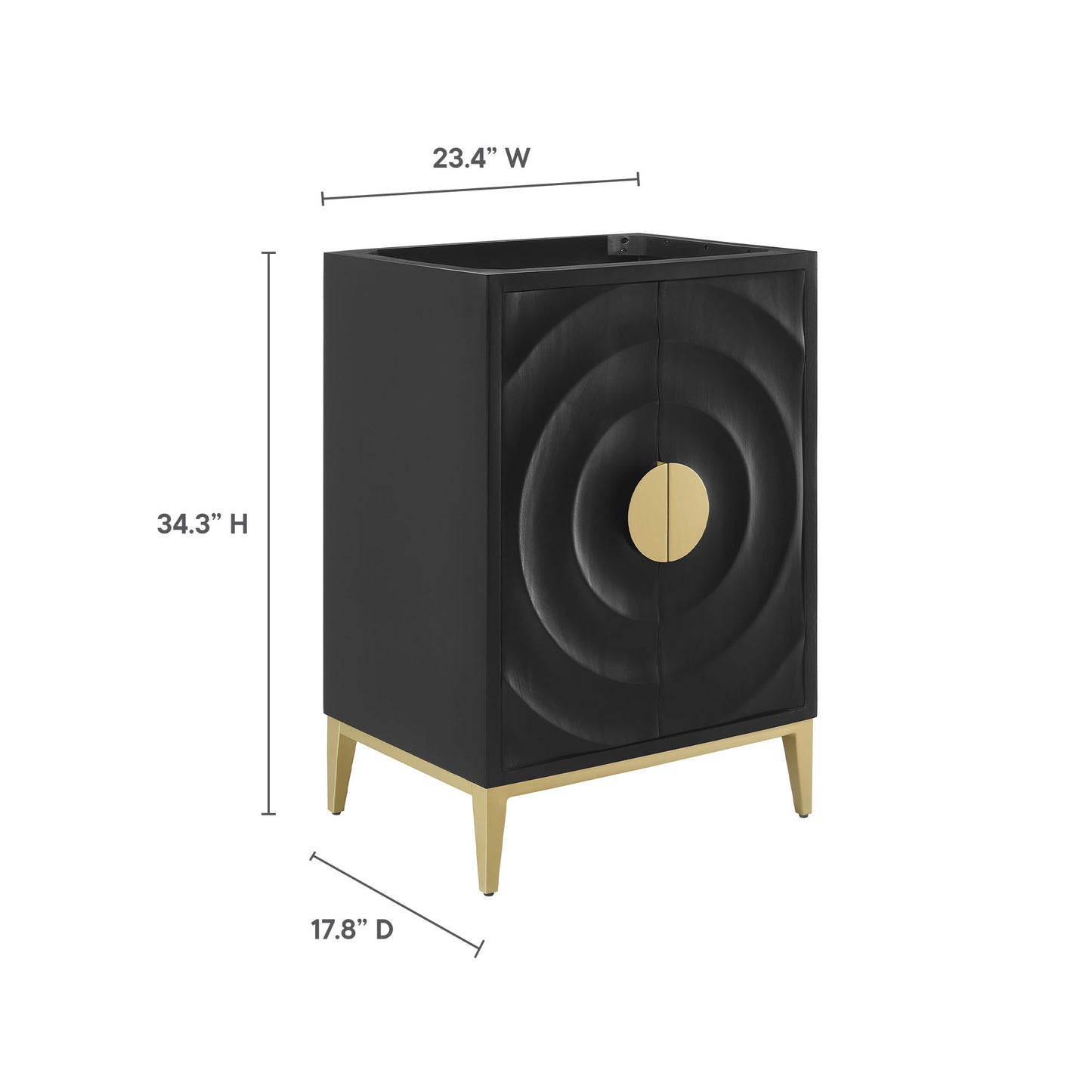 Modway - Beau 24" Bathroom Vanity Cabinet (Sink Basin Not Included) by Modway  Bathroom Vanities Black - EEI-7147-BLK