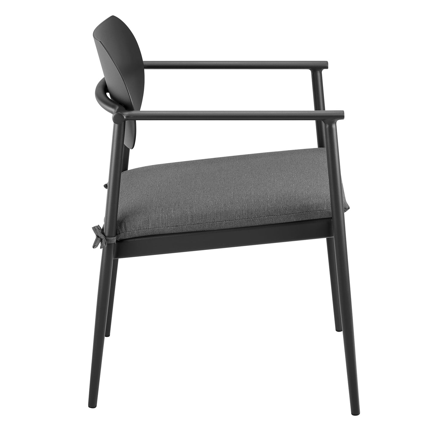 Modway - Aeris Stackable Outdoor Patio Aluminum Dining Armchair Set of 2 by Modway  Outdoor Furniture Bar and Dining Black - EEI-7148-CHA-CHA