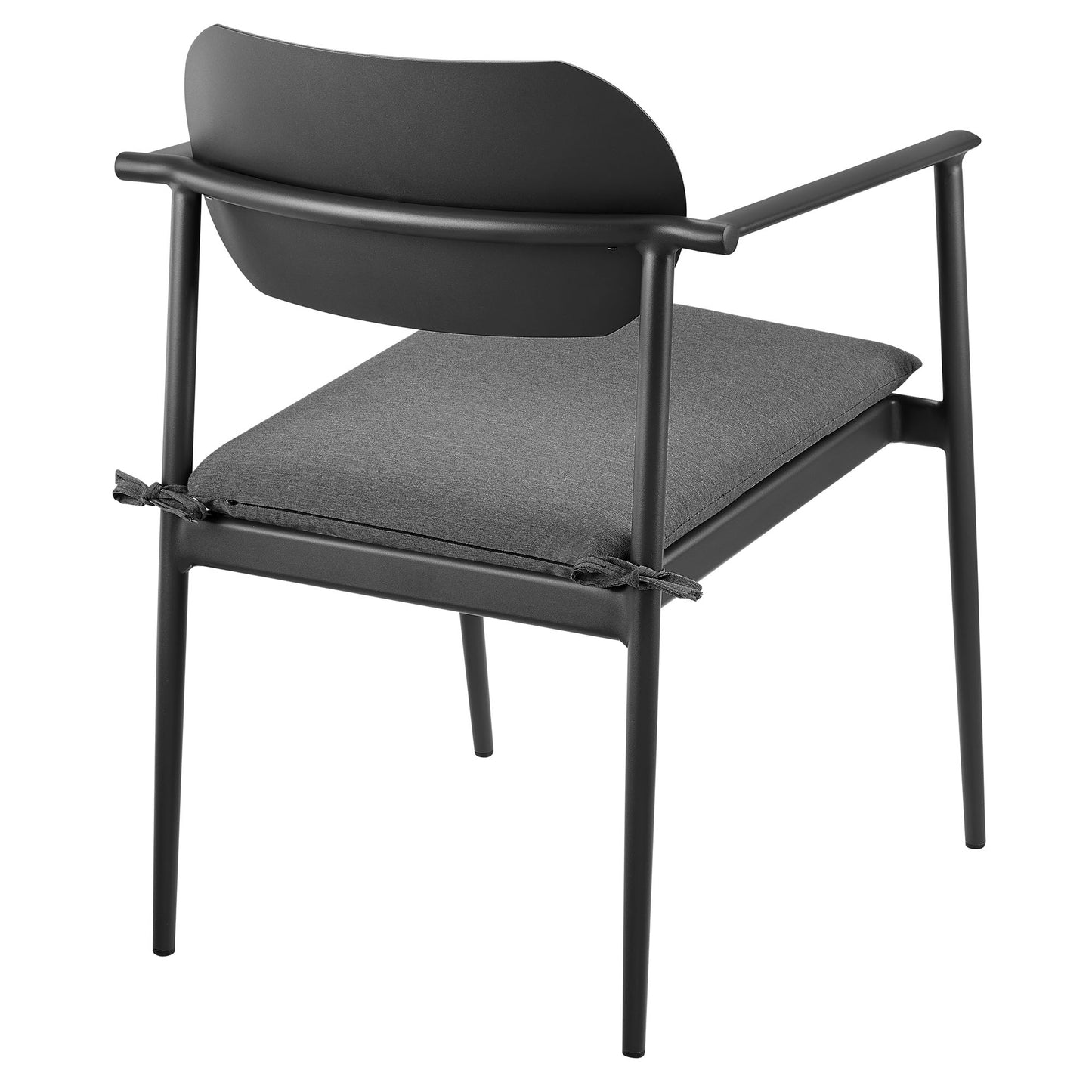 Modway - Aeris Stackable Outdoor Patio Aluminum Dining Armchair Set of 2 by Modway  Outdoor Furniture Bar and Dining Black - EEI-7148-CHA-CHA