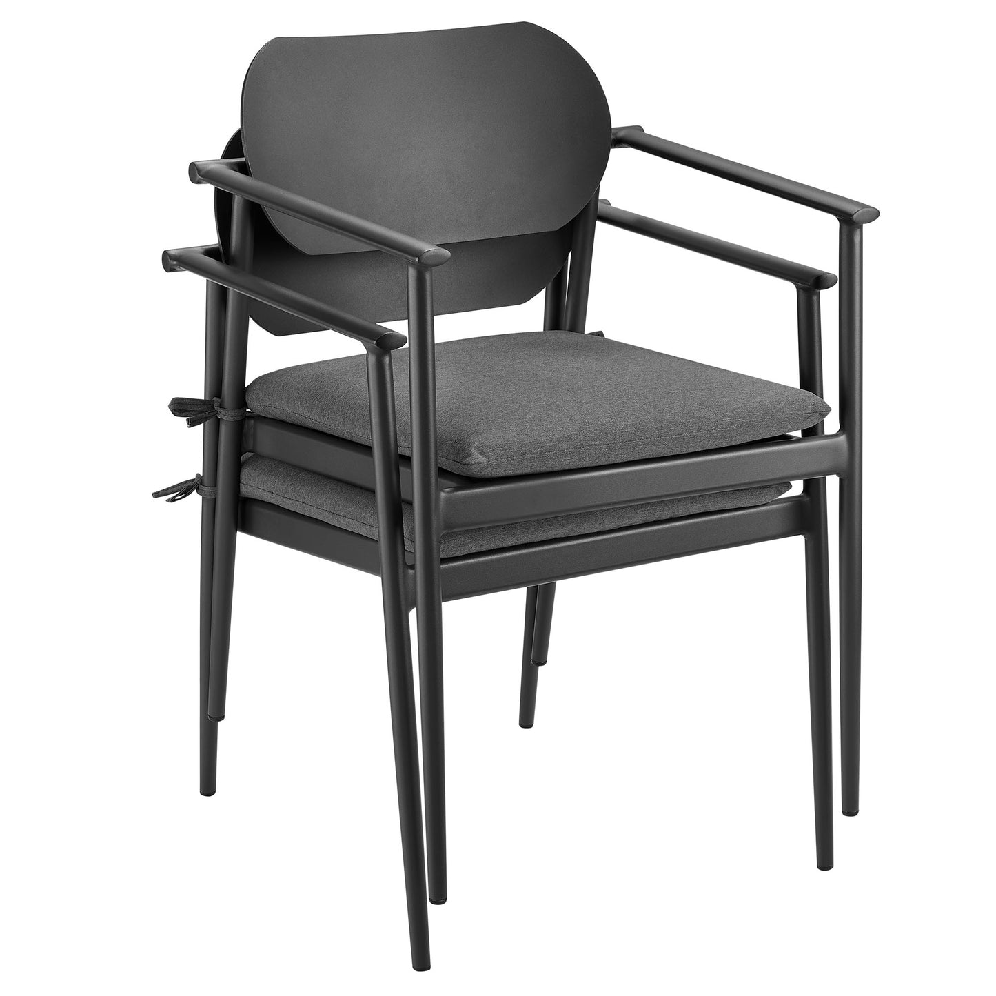 Modway - Aeris 7-Piece Outdoor Patio Aluminum Dining Set by Modway  Outdoor Furniture Bar and Dining Gray - EEI-7441-CHA-CHA-SET