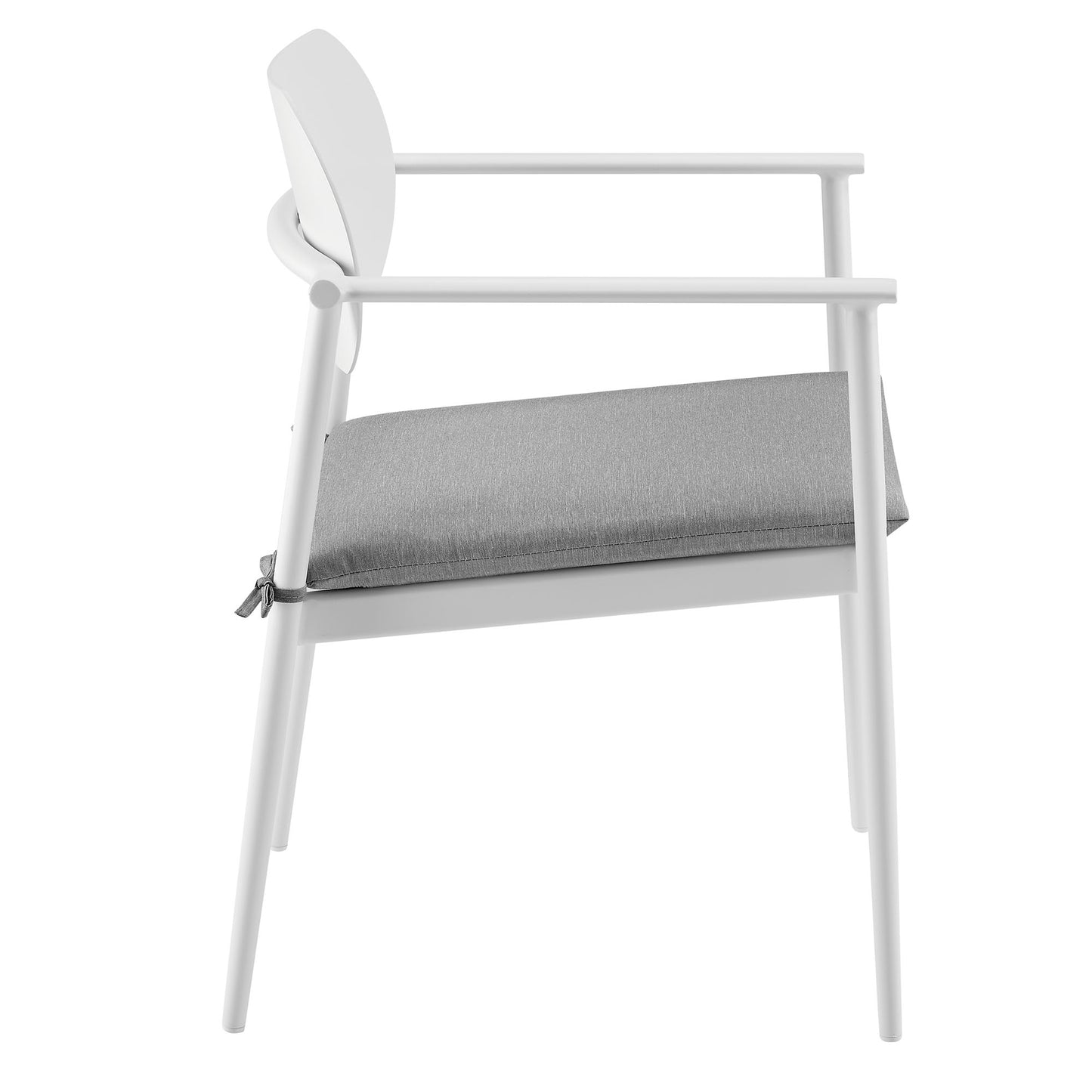 Modway - Aeris Stackable Outdoor Patio Aluminum Dining Armchair Set of 2 by Modway  Outdoor Furniture Bar and Dining White - EEI-7148-WHI-LGR