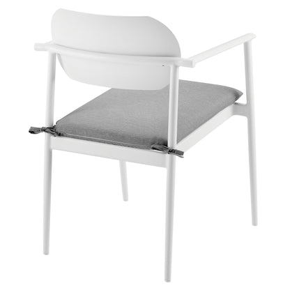 Modway - Aeris Stackable Outdoor Patio Aluminum Dining Armchair Set of 2 by Modway  Outdoor Furniture Bar and Dining White - EEI-7148-WHI-LGR