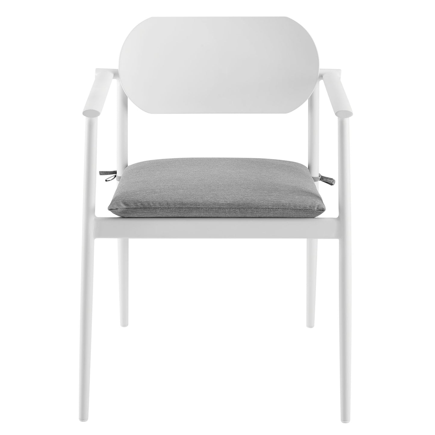 Modway - Aeris Stackable Outdoor Patio Aluminum Dining Armchair Set of 2 by Modway  Outdoor Furniture Bar and Dining White - EEI-7148-WHI-LGR