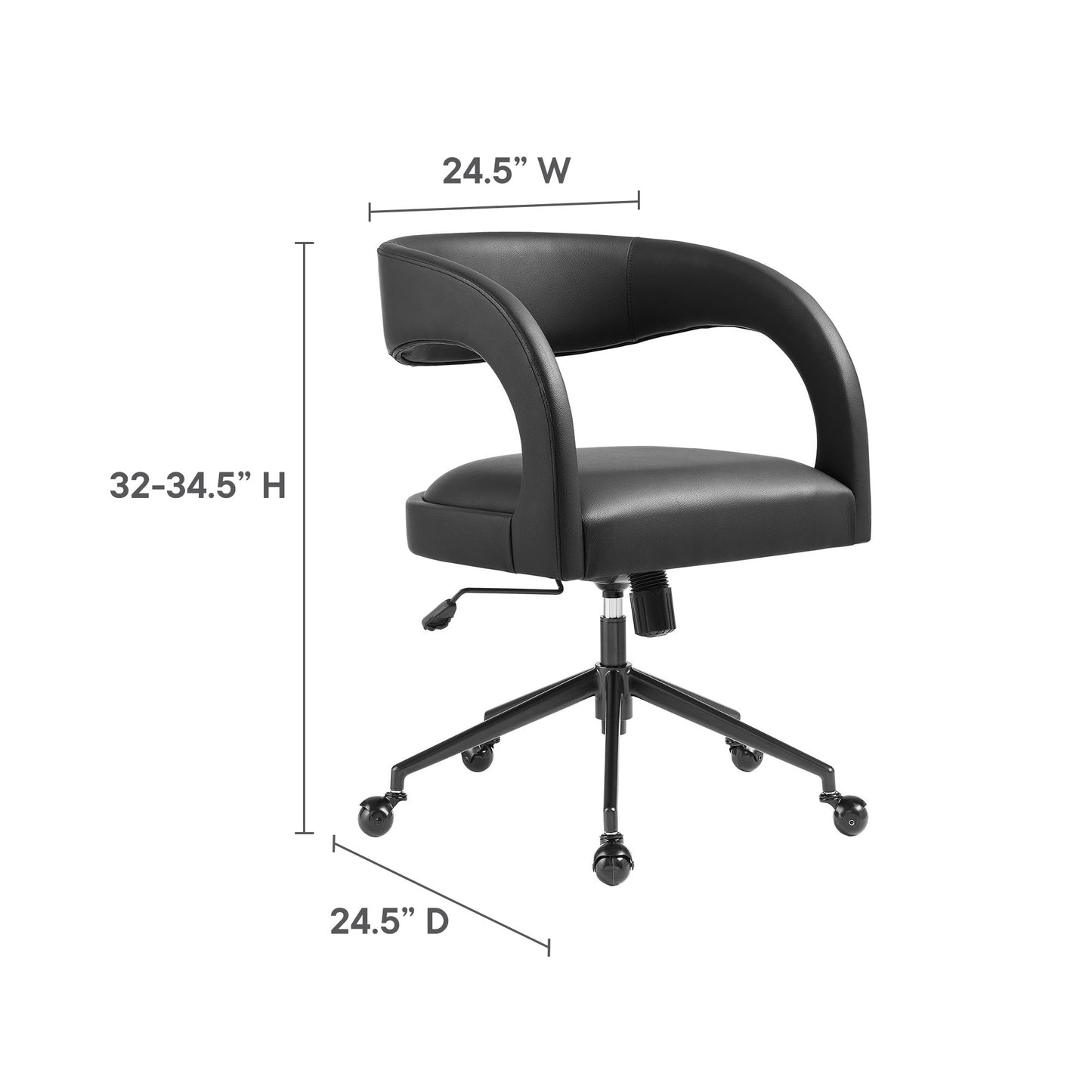 Modway - Pinnacle Vegan Leather Office Chair by Modway  Office Furniture Office Chairs Black - EEI-7150-BLK