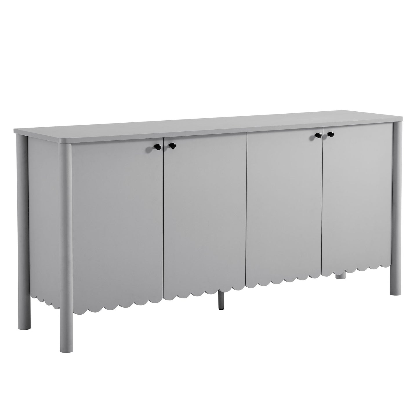Modway - Emmeline 66" 4-Door Scalloped Sideboard Cabinet by Modway  Living Room  Gray - EEI-7153-LGR