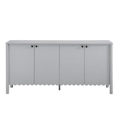 Modway - Emmeline 66" 4-Door Scalloped Sideboard Cabinet by Modway  Living Room  Gray - EEI-7153-LGR