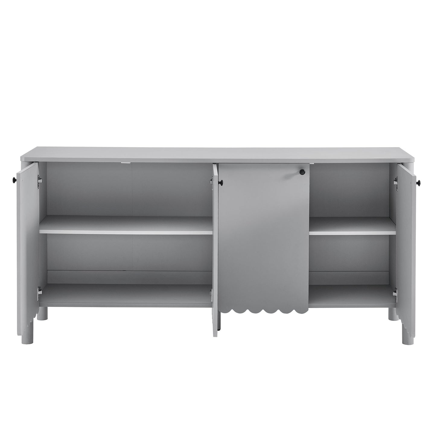 Modway - Emmeline 66" 4-Door Scalloped Sideboard Cabinet by Modway  Living Room  Gray - EEI-7153-LGR